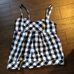 Black and white check babydoll cami, medium